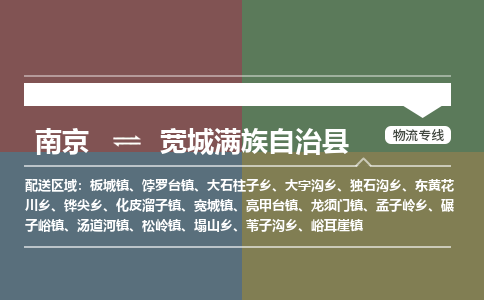 南京到宽城满族自治县物流公司-南京到宽城满族自治县专线（今日/报价）