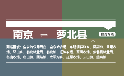 南京到萝北县物流公司-南京到萝北县专线（今日/报价）