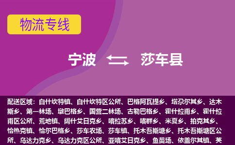 宁波到莎车县物流公司-宁波至莎车县专线稳定可靠的运输服务